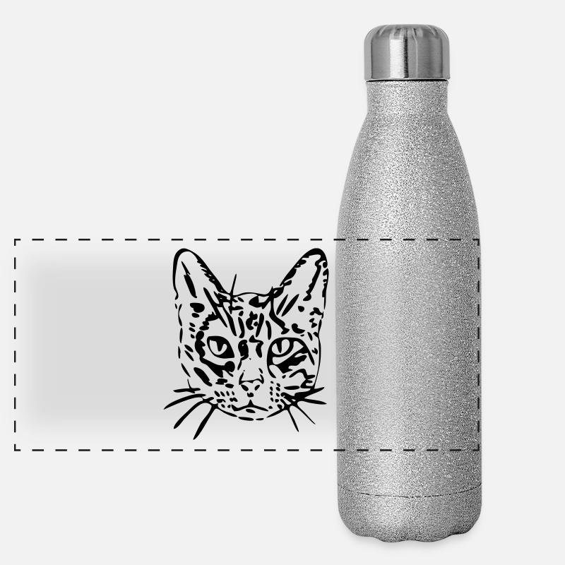 Chat, minou, minou, cadeau, idée cadeau Gourde isotherme panoramique pailletée 500 ml