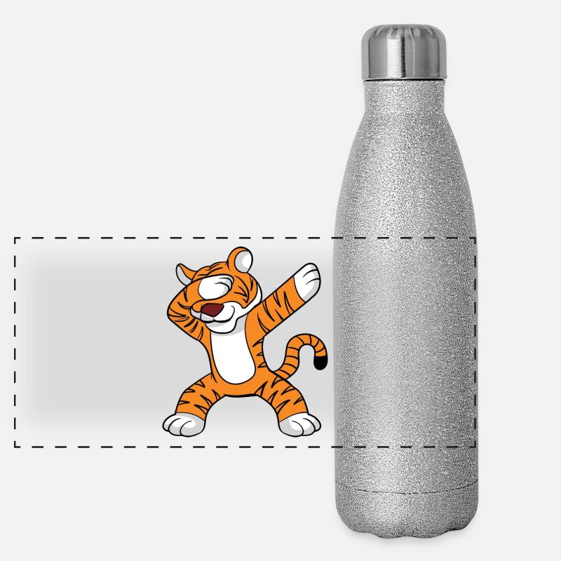 Dabbing Tiger Dancing Gourde isotherme panoramique pailletée 500 ml