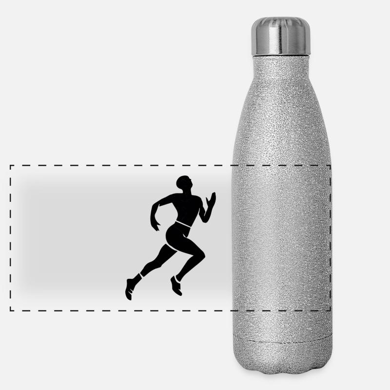 athletics - Panoramic Glitter Thermal Bottle 500 ml - silver glitter