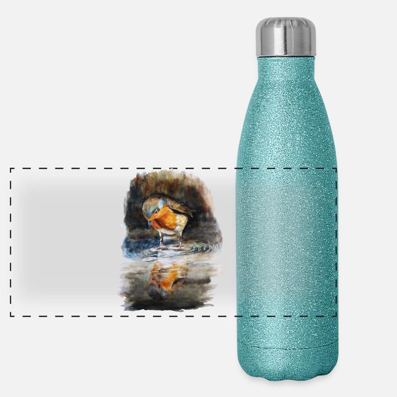 rouge-gorge Gourde isotherme panoramique pailletée 500 ml