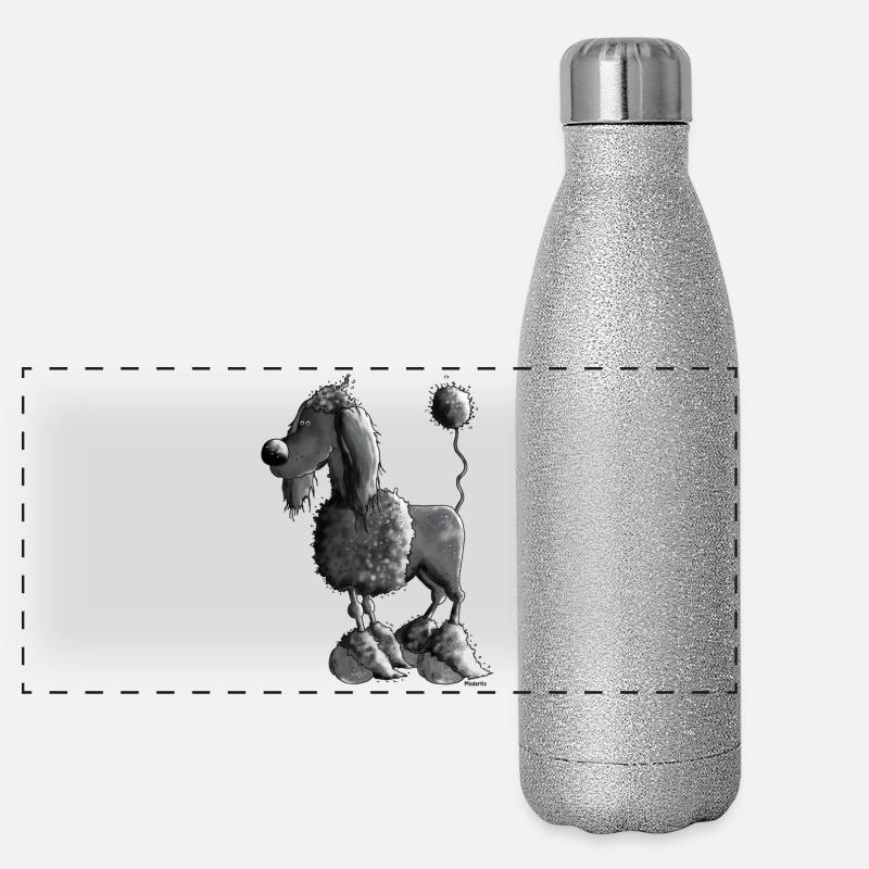 Dufter Pudel - Hund Panorama Glitzer Isolierflasche 500 ml