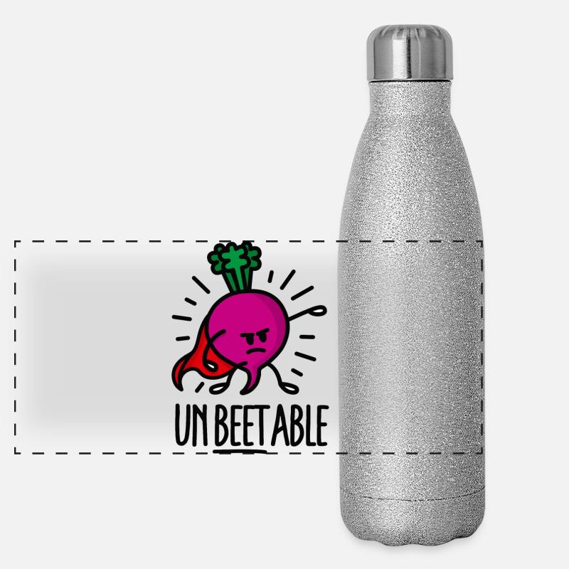 Unbeetable / unbeatable beet betterave imbattable Gourde isotherme panoramique pailletée 500 ml