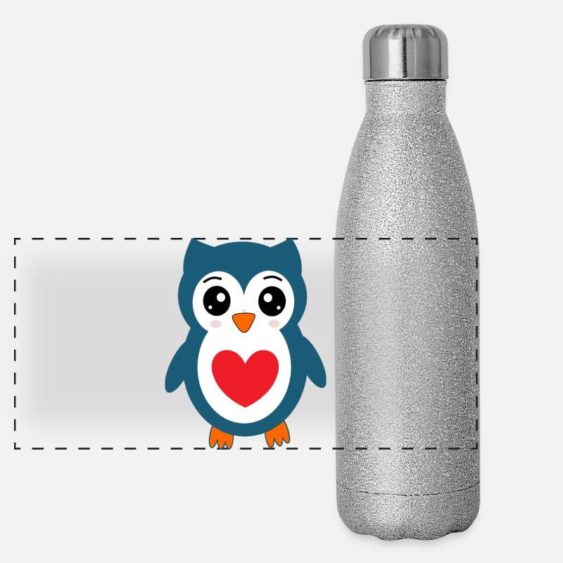 Owl Blue Owl Panoramic Glitter Thermal Bottle 500 ml