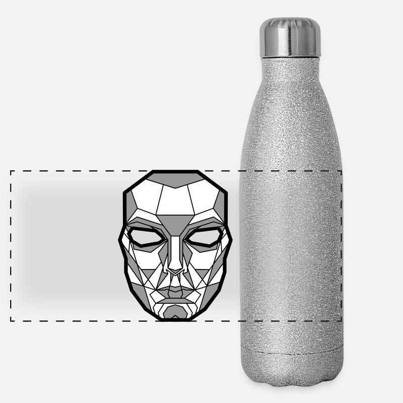 Masque de squelette géométrique Gourde isotherme panoramique pailletée 500 ml