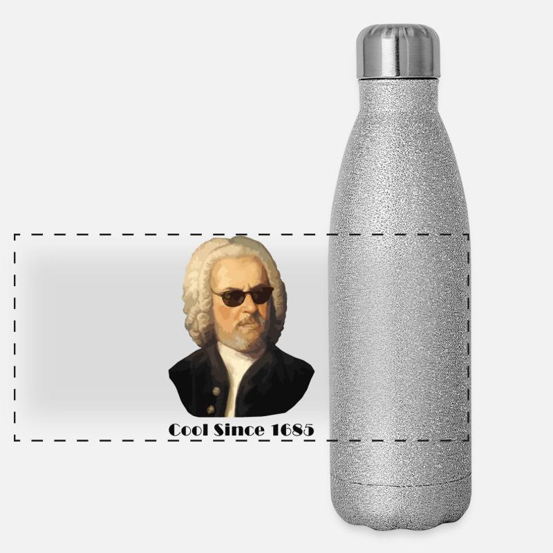 Johann Sebastian Bach – Cool mit Sonnenbrille und Panorama Glitzer Isolierflasche 500 ml