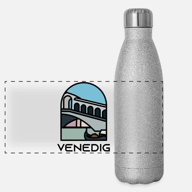 Venise - Pont du Rialto Gourde isotherme panoramique pailletée 500 ml