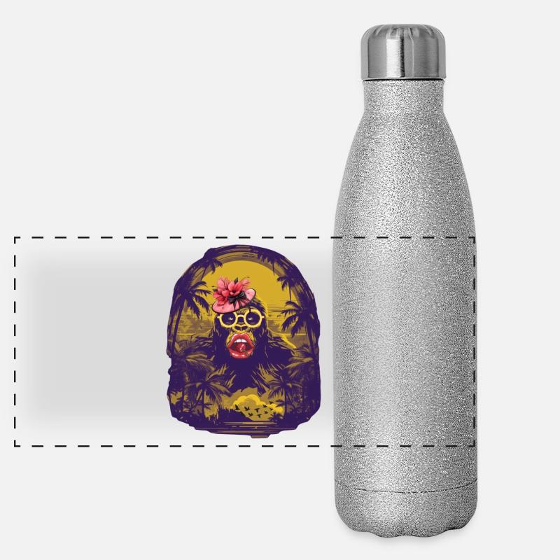 Gorille Pop Art Gourde isotherme panoramique pailletée 500 ml