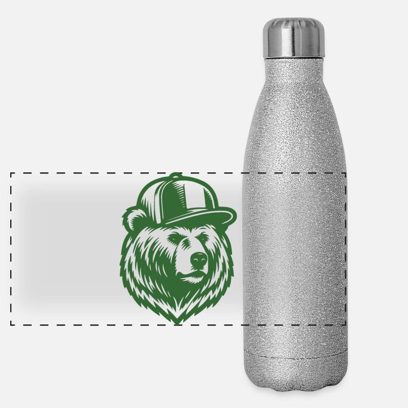 Grizzly froid (vert) Gourde isotherme panoramique pailletée 500 ml