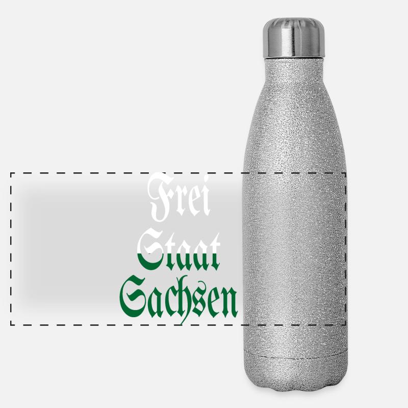 Land libre de Saxe blanc vert maison Gourde isotherme panoramique pailletée 500 ml
