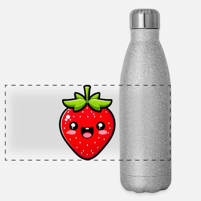 Erdbeeren Erdbeeren Panorama Glitzer Isolierflasche 500 ml