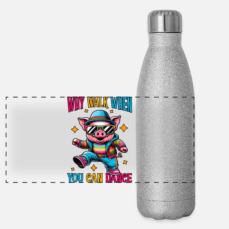 Drôle de danse cochon Gourde isotherme panoramique pailletée 500 ml