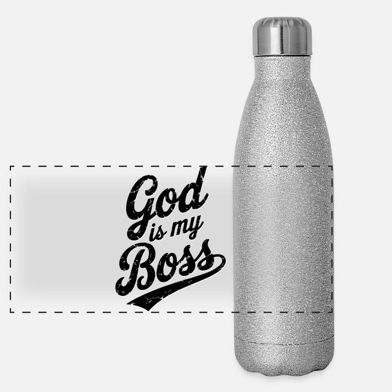 God is my Panoramic Glitter Thermal Bottle 500 ml