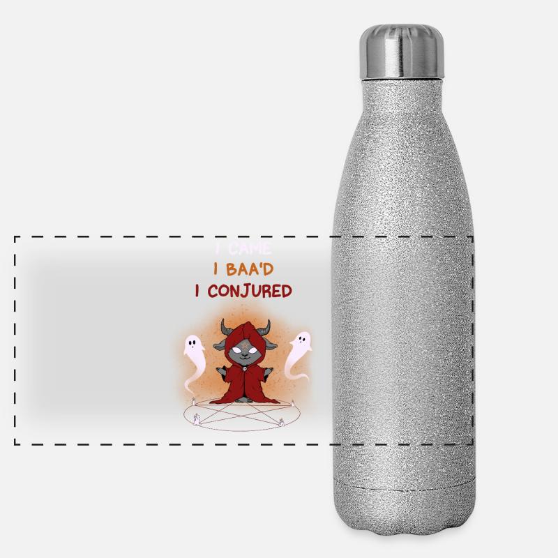 Celestial Magic Goat with Ghosts Panoramic Glitter Thermal Bottle 500 ml