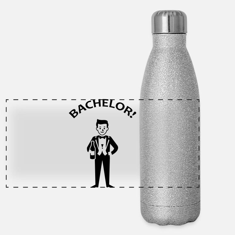 Bachelor Junggeselle Panorama Glitzer Isolierflasche 500 ml