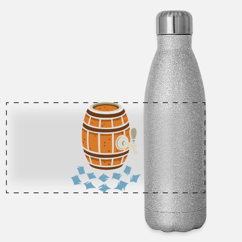 Münchner Bierfass Cartoon Panorama Glitzer Isolierflasche 500 ml