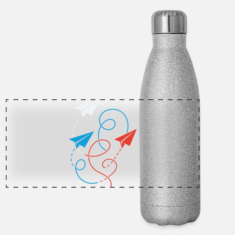 paper airplane Panoramic Glitter Thermal Bottle 500 ml