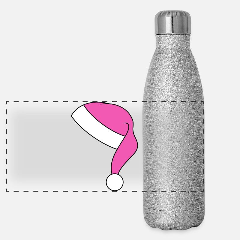 Chapeau de Père Noël Gourde isotherme panoramique pailletée 500 ml