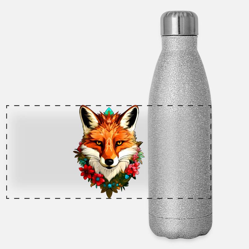 Füchse Style Panorama Glitzer Isolierflasche 500 ml