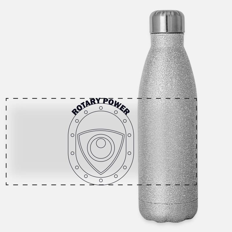 Rotatorisches Kraftschild-Emblem Panorama Glitzer Isolierflasche 500 ml