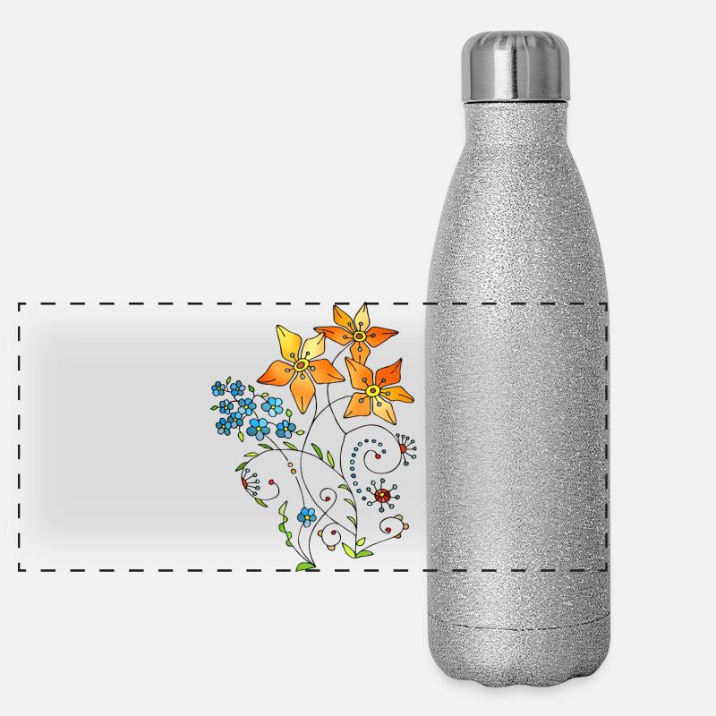 Fleur Gourde isotherme panoramique pailletée 500 ml
