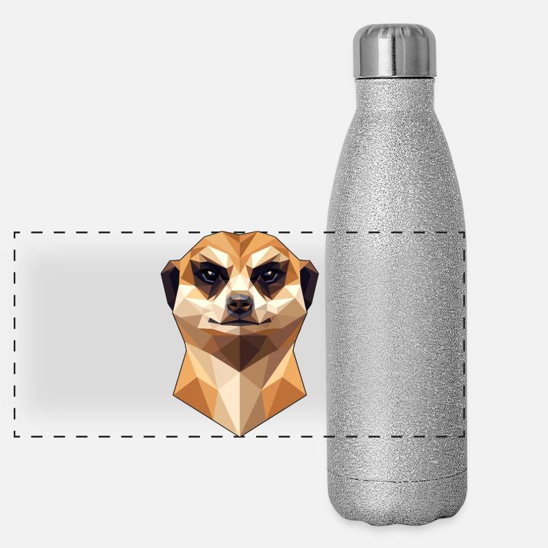 Erdmännchen Meerkat Süßes Surikate Mangusten Panorama Glitzer Isolierflasche 500 ml