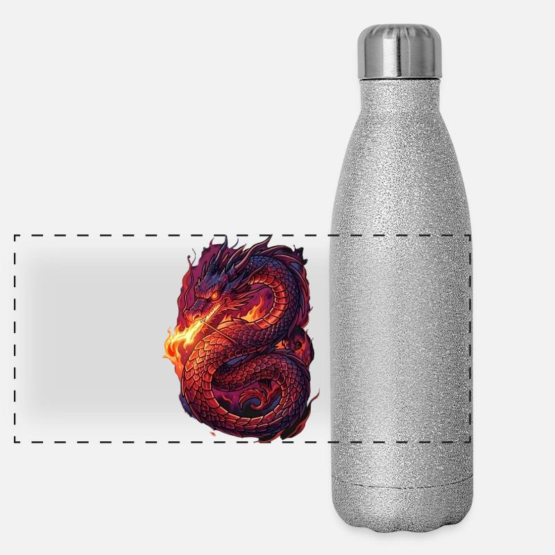 Fiery Dragon Storm Panoramic Glitter Thermal Bottle 500 ml