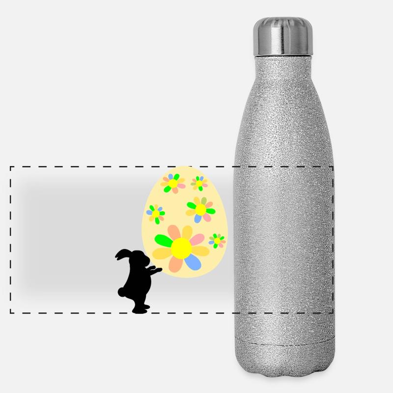 Easter Bunny Bunny Easter Gifts Easter Eggs Panoramic Glitter Thermal Bottle 500 ml