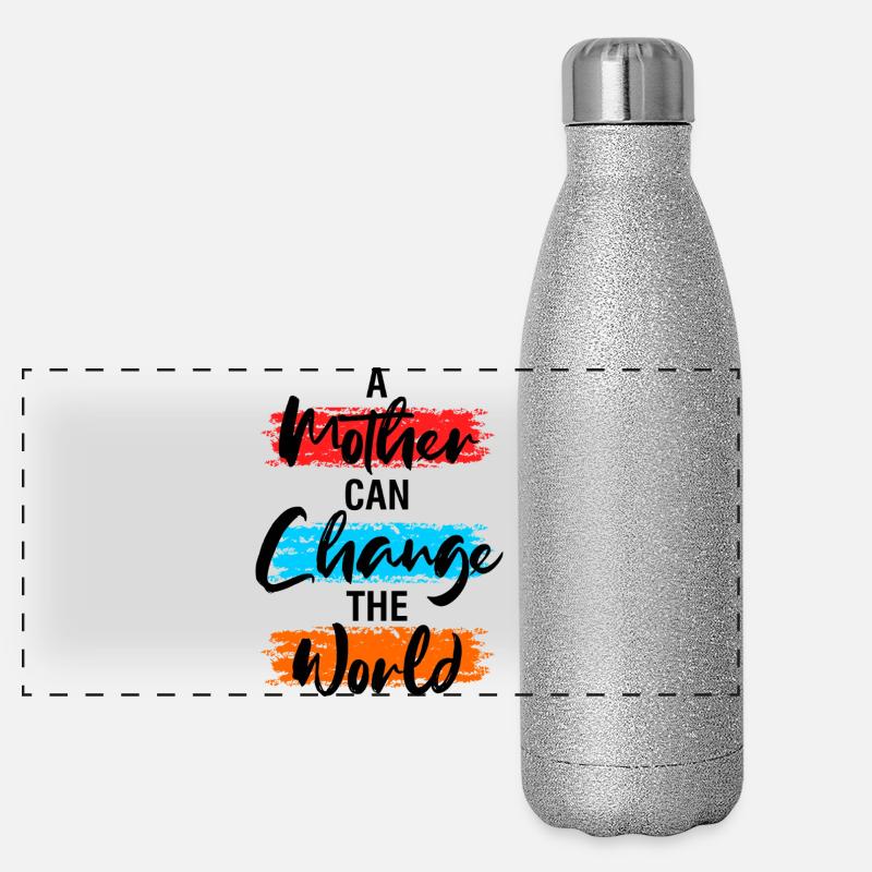 Chemise de Maman peut changer le monde Gourde isotherme panoramique pailletée 500 ml