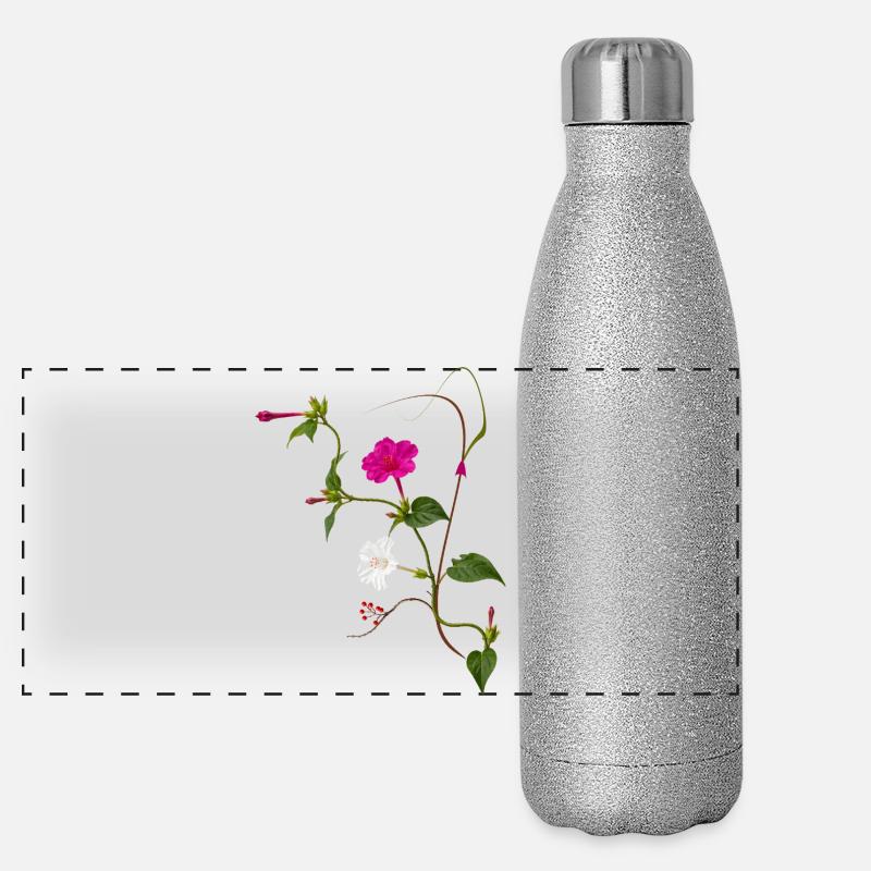 Wunderblume Zen Blüten Design Panorama Glitzer Isolierflasche 500 ml