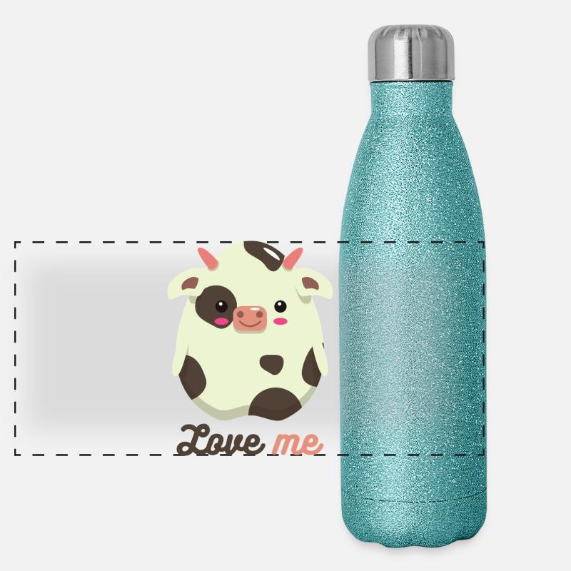 Vache Gourde isotherme panoramique pailletée 500 ml