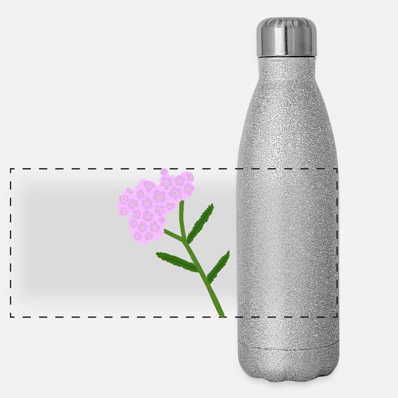 Grappe de fleurs d’achillée pastel Gourde isotherme panoramique pailletée 500 ml