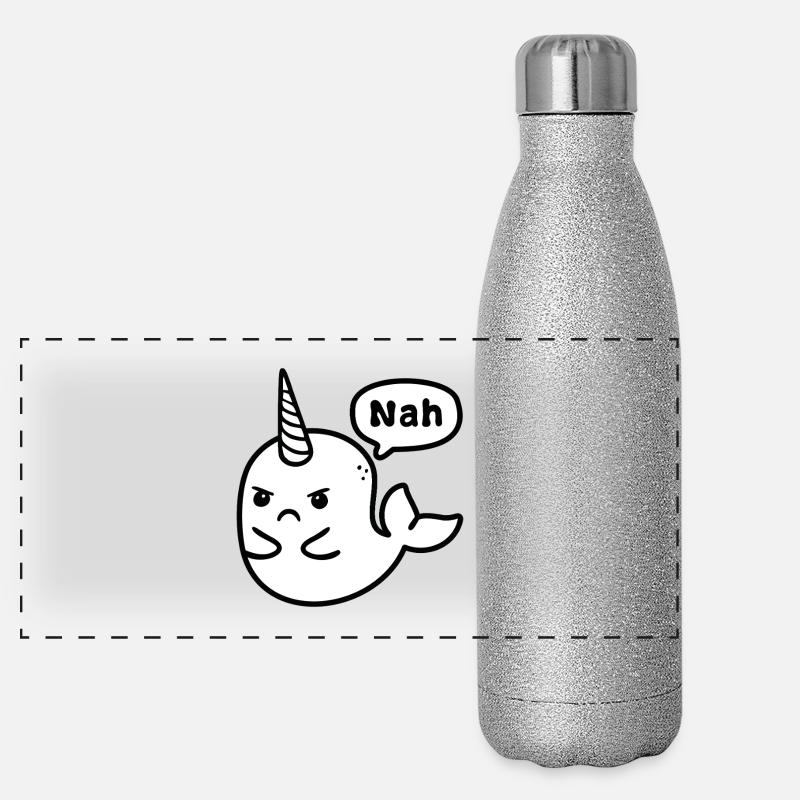 Interdiction de chasse à la baleine Gourde isotherme panoramique pailletée 500 ml