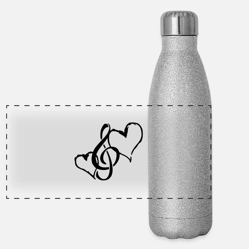 i love music Panoramic Glitter Thermal Bottle 500 ml