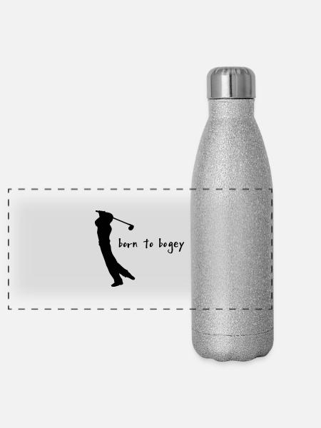 Golf - Panoramic Glitter Thermal Bottle 500 ml - silver glitter - Front