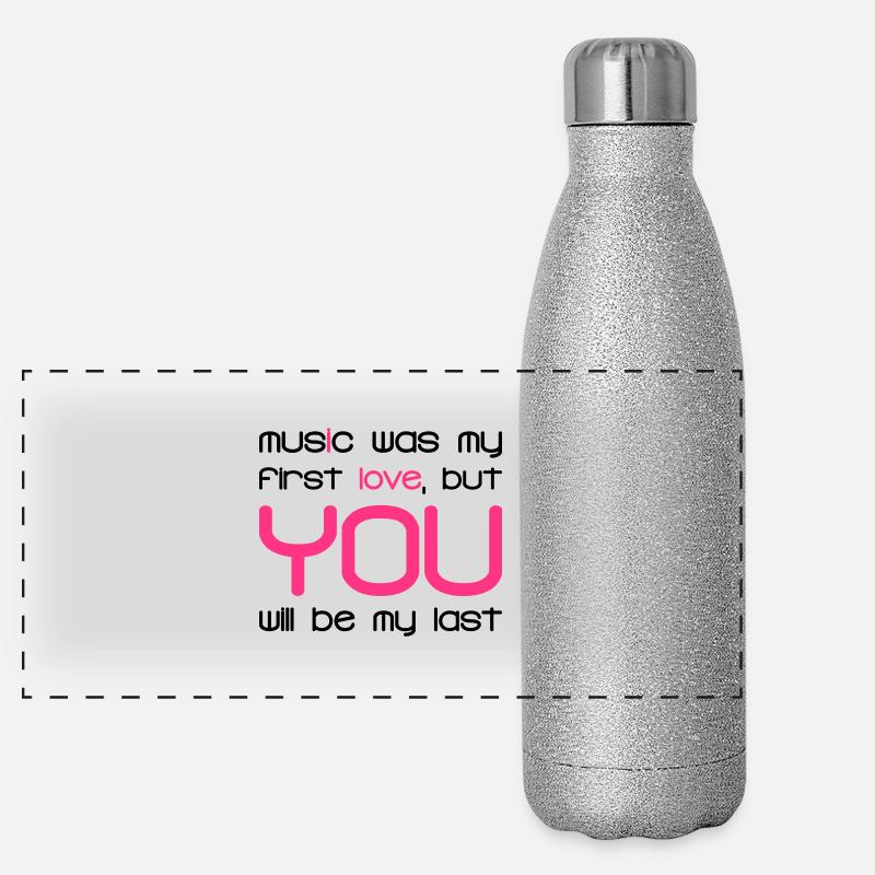 Music Was my First Love 2C Gourde isotherme panoramique pailletée 500 ml