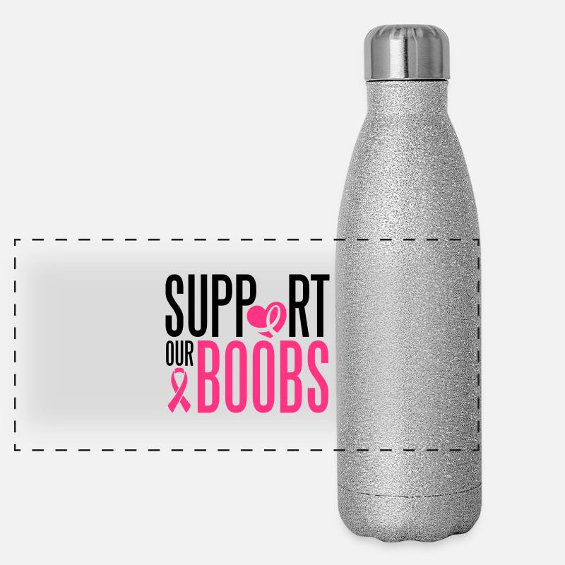 Support our boobs Panorama Glitzer Isolierflasche 500 ml