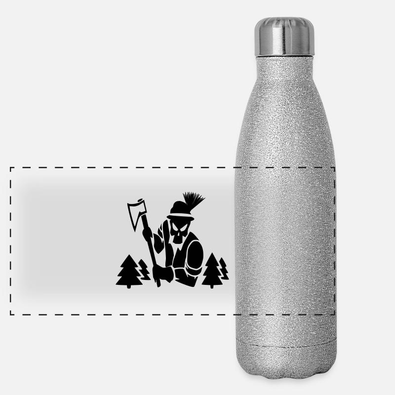 Holzfäller Panorama Glitzer Isolierflasche 500 ml