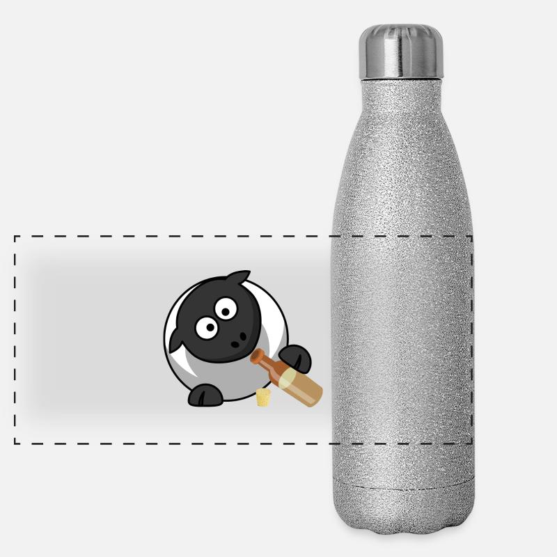 Trinkendes Schaf Panorama Glitzer Isolierflasche 500 ml