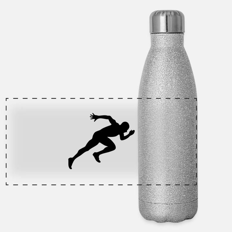 running without stripes Panorama Glitzer Isolierflasche 500 ml