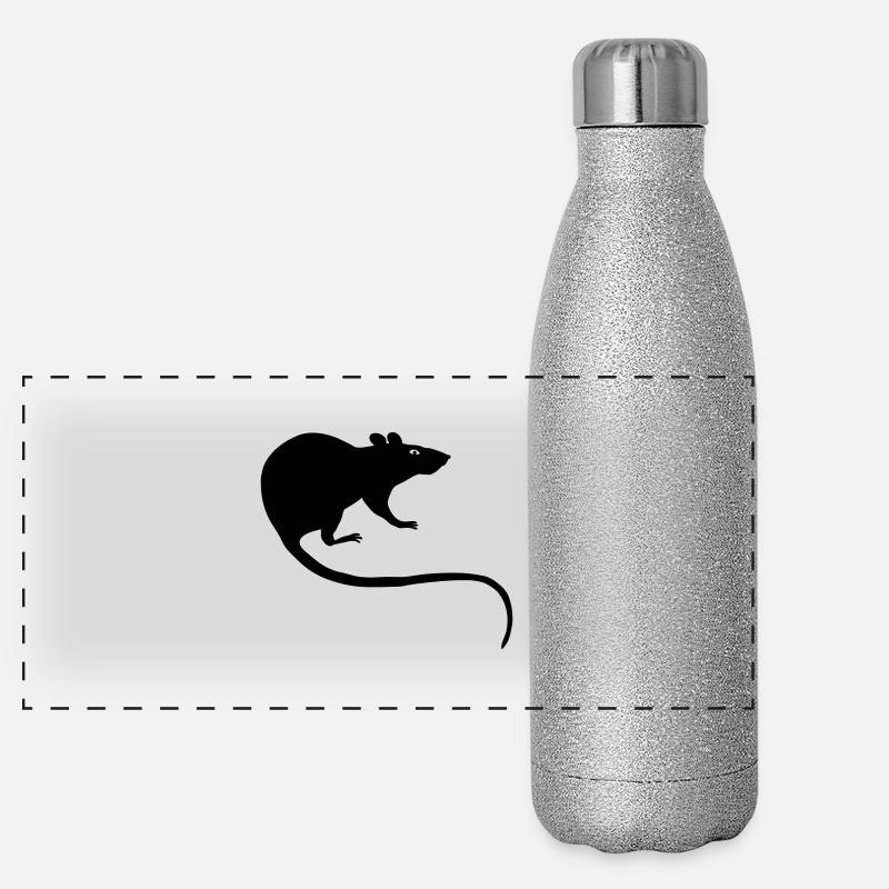 rat rats duo ratty mouse mice animal Rattus Panoramic Glitter Thermal Bottle 500 ml