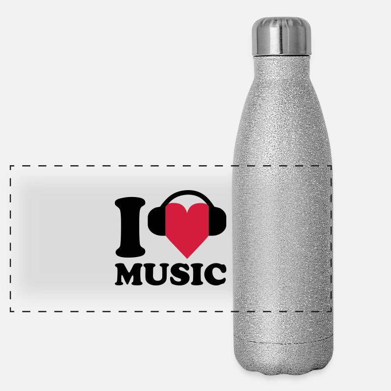 I love Music Panorama Glitzer Isolierflasche 500 ml