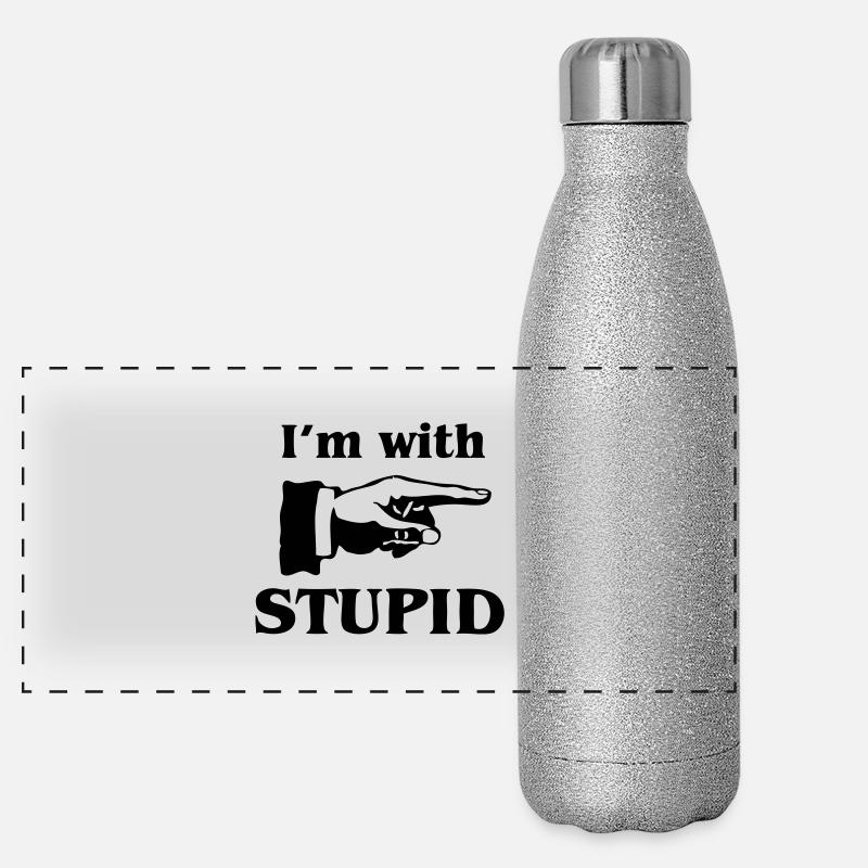 im with stupid Panorama Glitzer Isolierflasche 500 ml