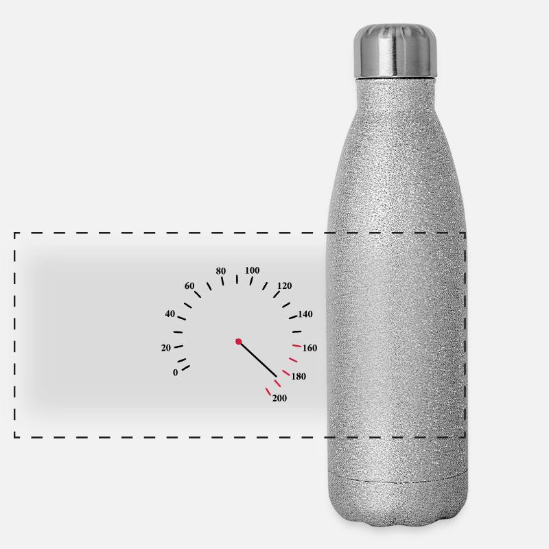 Tacho Schnell - Panorama Glitzer Isolierflasche 500 ml - Silber Glitzer