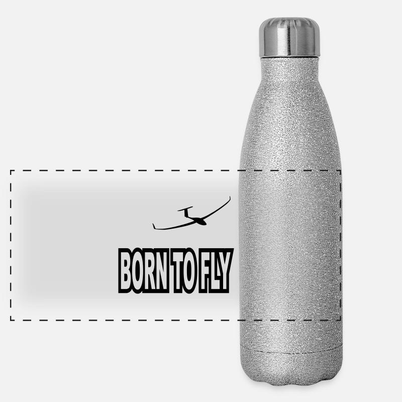 born to fly Panorama Glitzer Isolierflasche 500 ml