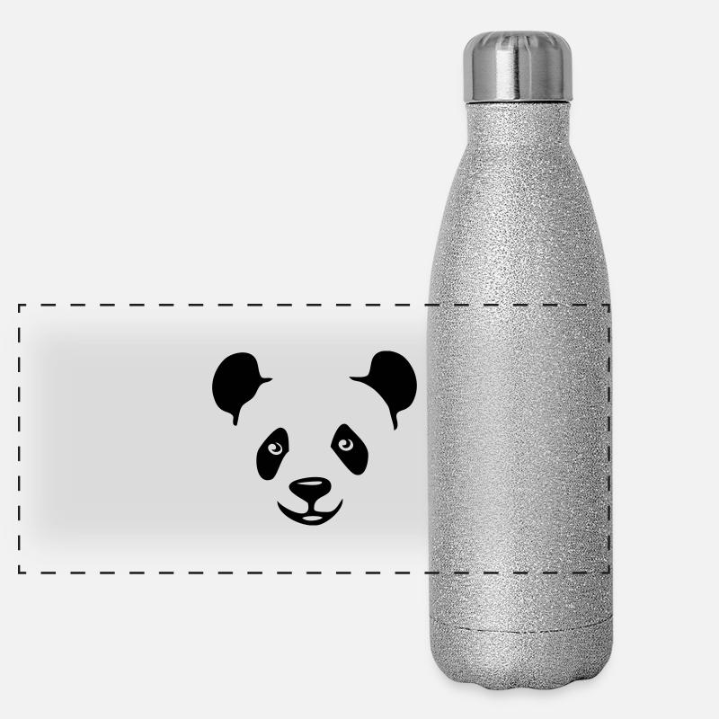 panda teddy bär gesicht kopf süß niedlich Panorama Glitzer Isolierflasche 500 ml