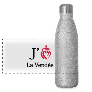 j'aime la Vendée - Gourde isotherme panoramique pailletée 500 ml - paillettes argentées - Devant