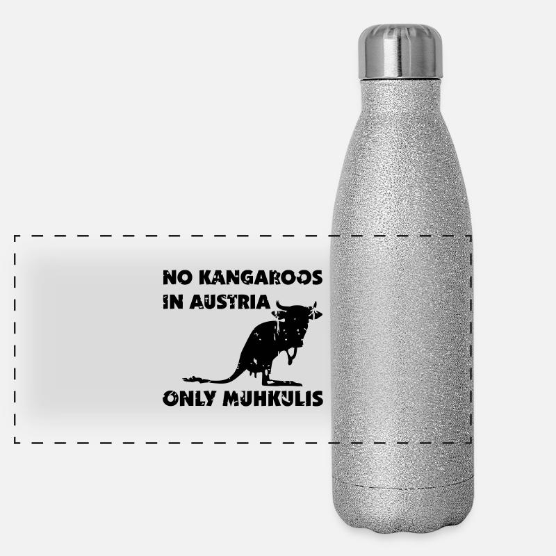 No Kangaroos in Austria R Panorama Glitzer Isolierflasche 500 ml