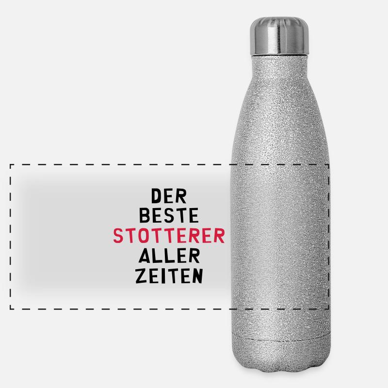 Stotterer Stotterin Stottern Stammeln Schwätzer Panorama Glitzer Isolierflasche 500 ml