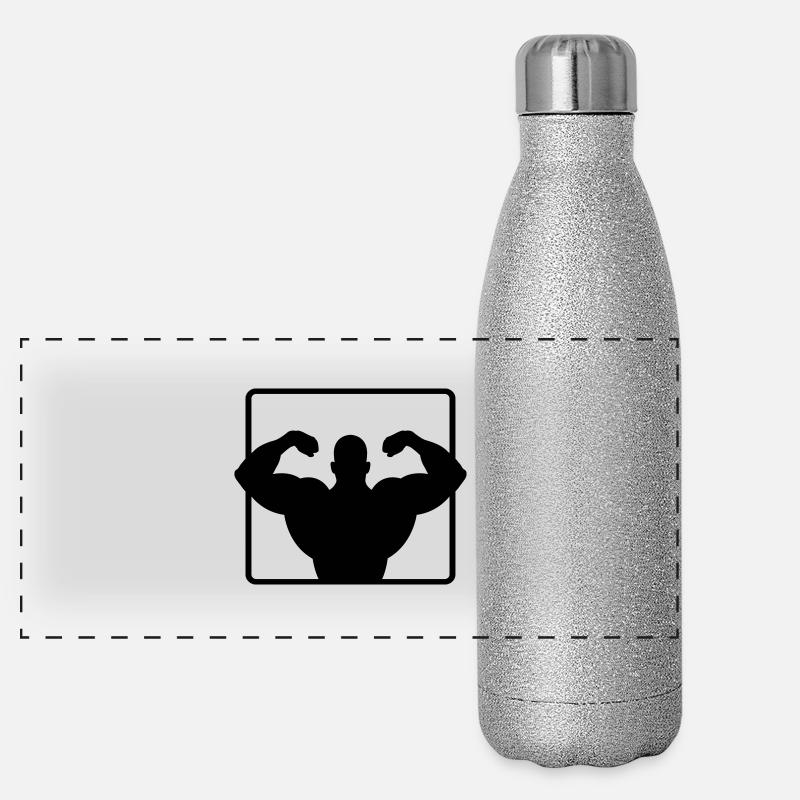 bodybuilder Panorama Glitzer Isolierflasche 500 ml