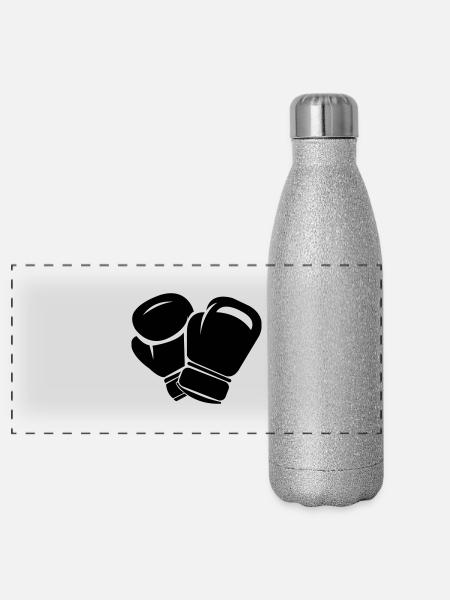 box_handschuhe - Panorama Glitzer Isolierflasche 500 ml - Silber Glitzer - Vorne